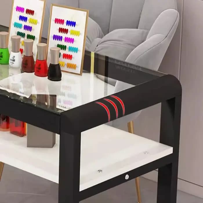 Table à ongles en verre trempé