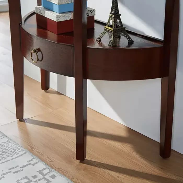 Table console étroite de style campagnard avec tiroir rétro Glamour