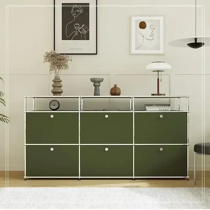 Buffet armoires de rangement combinaison modulaire cadre métallique pour salon tiroirs de bureau personnalisable grand
