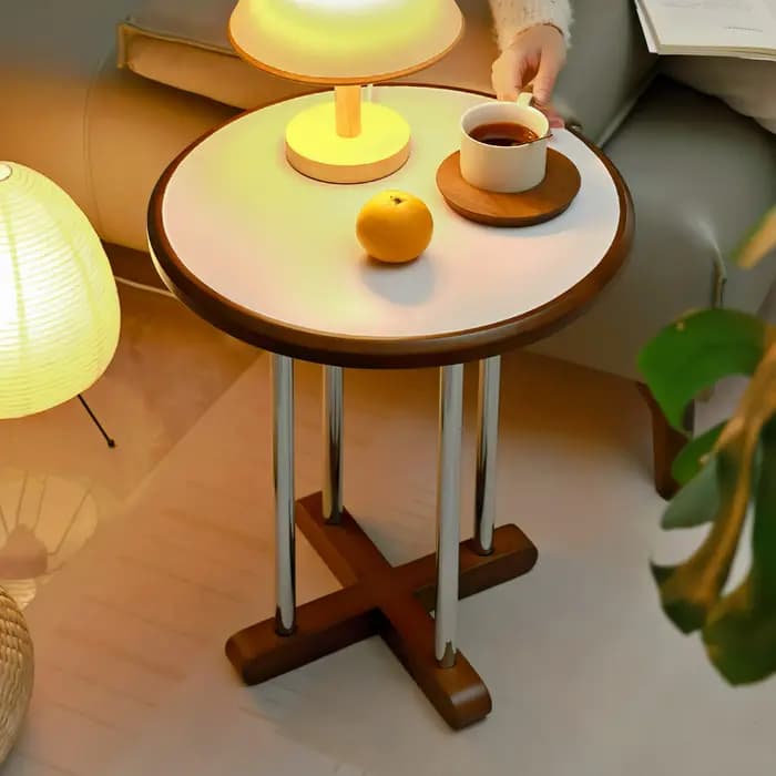 Table basse d'angle vintage style Mid-Century