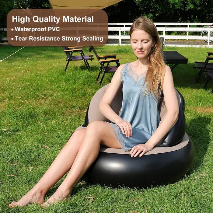 1PC Canapé gonflable en PVC épaissi, design ergonomique pour une expérience de siège confortable, canapé de jardin pliable en flocage