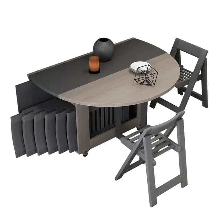Table à manger ronde multifonctionnelle avec 4 chaises, meubles pliants, yemek masasi, mode