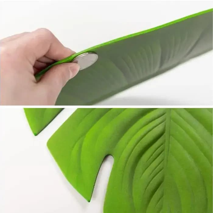 Grand tapis de Table Monstera en forme de feuille tropicale