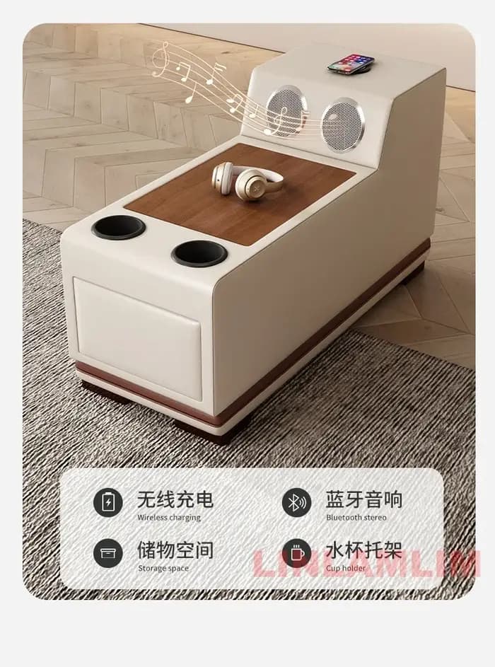 Ensemble de canapés en cuir véritable italien avec chaise longue inclinable