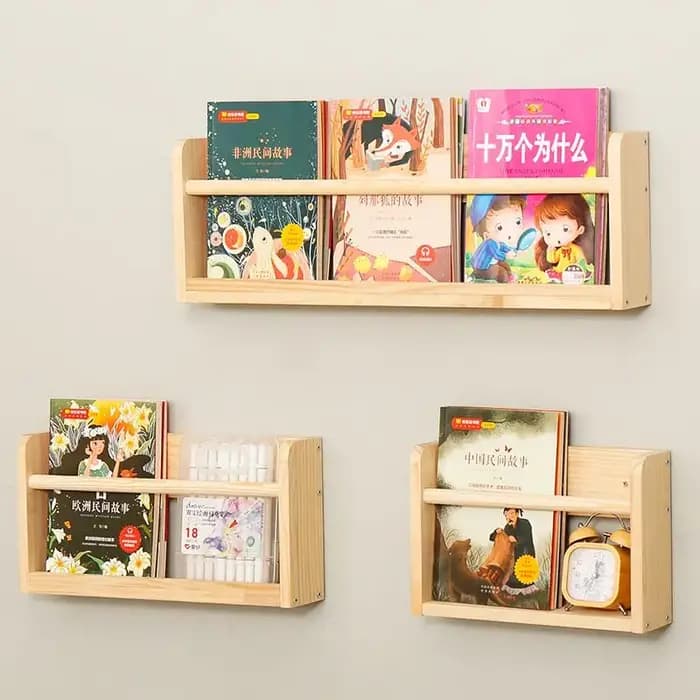Étagère à livres murale en bois