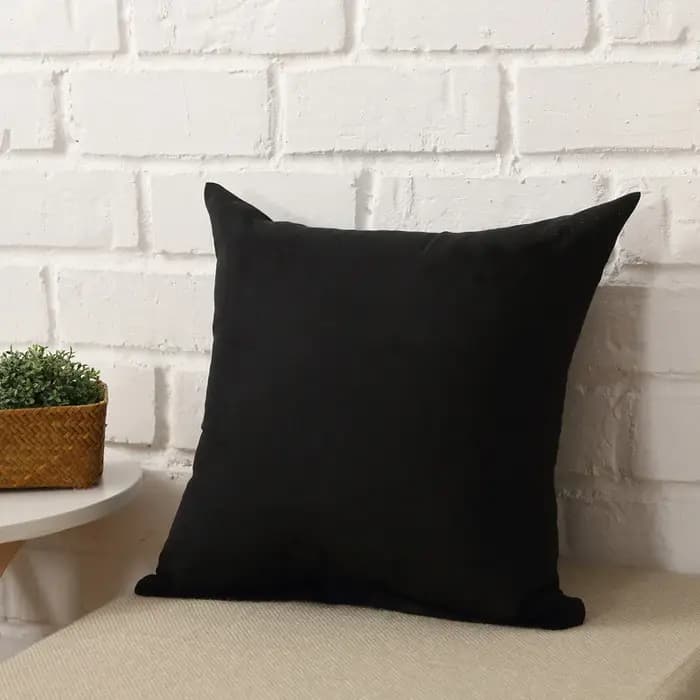 Juste de coussin pour canapé, taie d'oreiller décorative, couleur bonbon, unie, noir et blanc