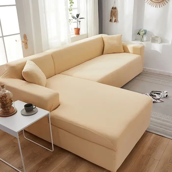 Housses de canapé de couleur unie pour salon, élastiques, pour fauteuils relaxants, en forme de L, 1