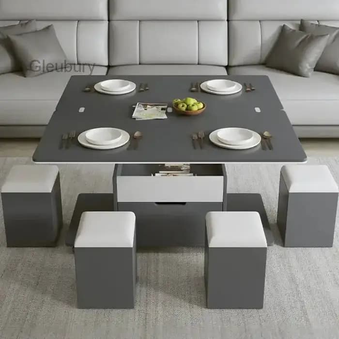 Tables Basses Modernes Multifonctionnelles avec Plateau Relevable et Rangement – Tables à Café Haut de Gamme, Design Unique et Tendance, Meubles Mesa Centro Elevable