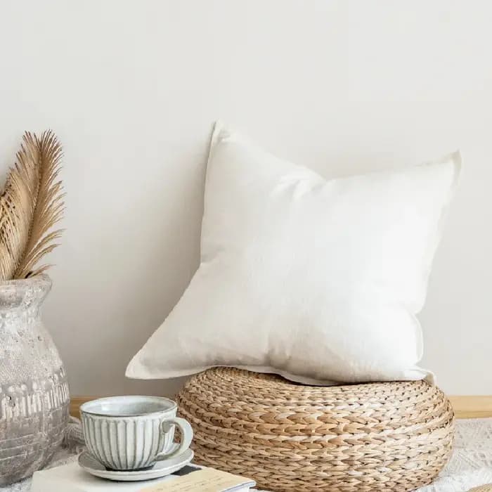 Housse de coussin de canapé en coton et lin épais