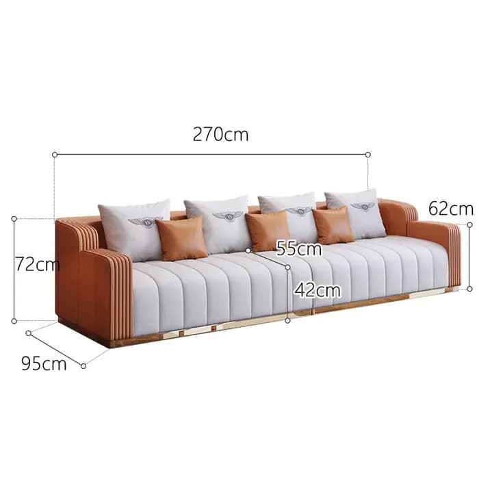 Combinaison de canapé en cuir de luxe léger