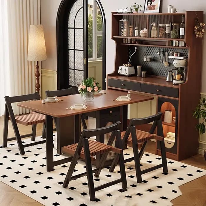 Tables à manger rétro du milieu du siècle avec armoires longue Table