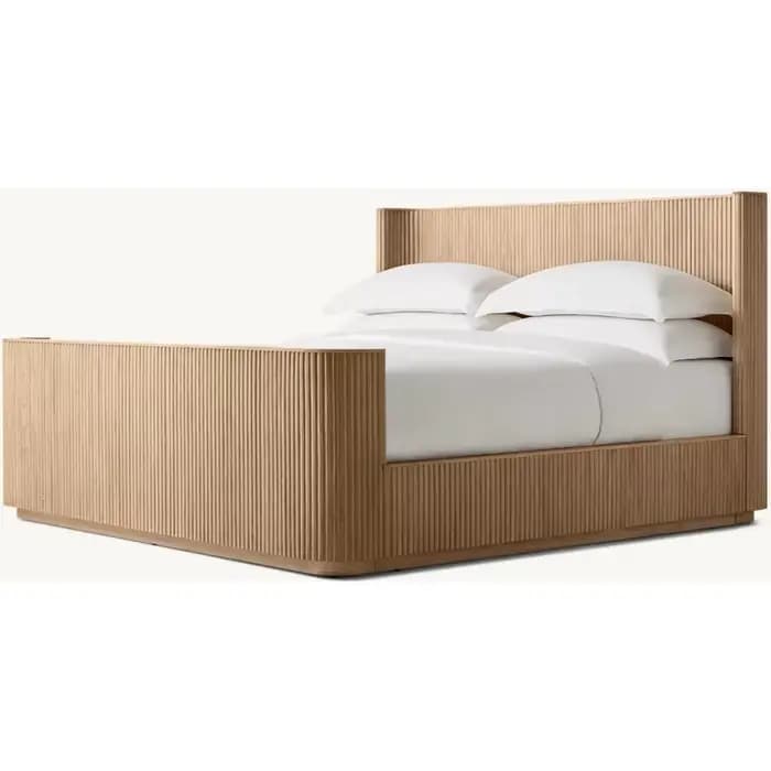Meubles d'intérieur modernes en chêne blanc, pour salon, chambre à coucher haut de gamme, lit d'abri