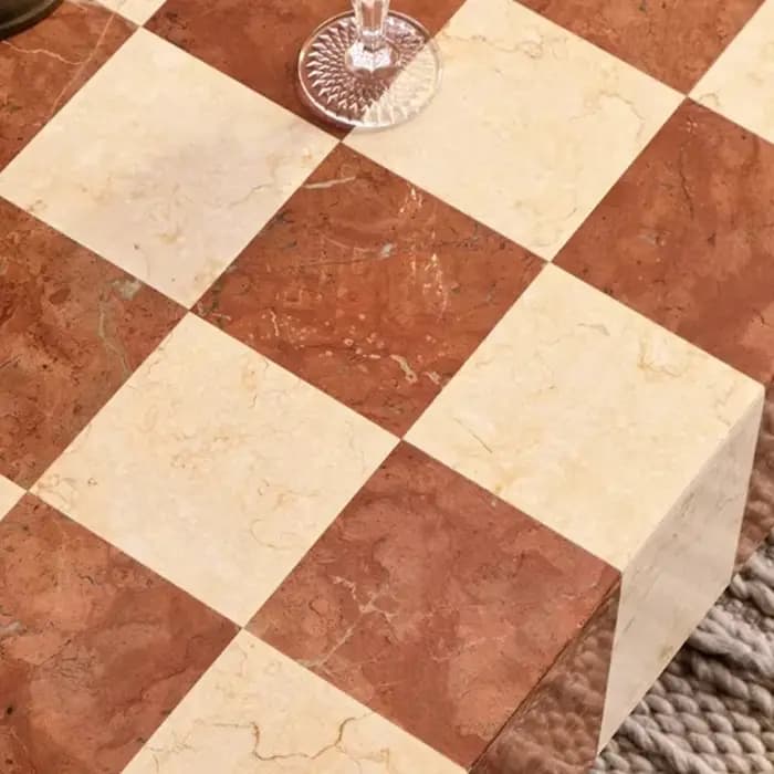 Tables basses nordiques en marbre avec cadre transparent