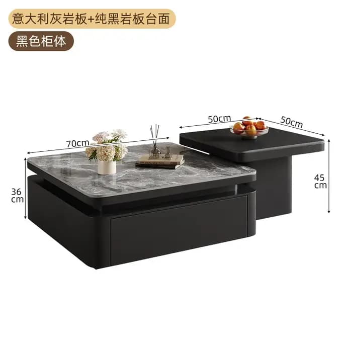 Table basse de salon moderne de luxe avec rangement intégré