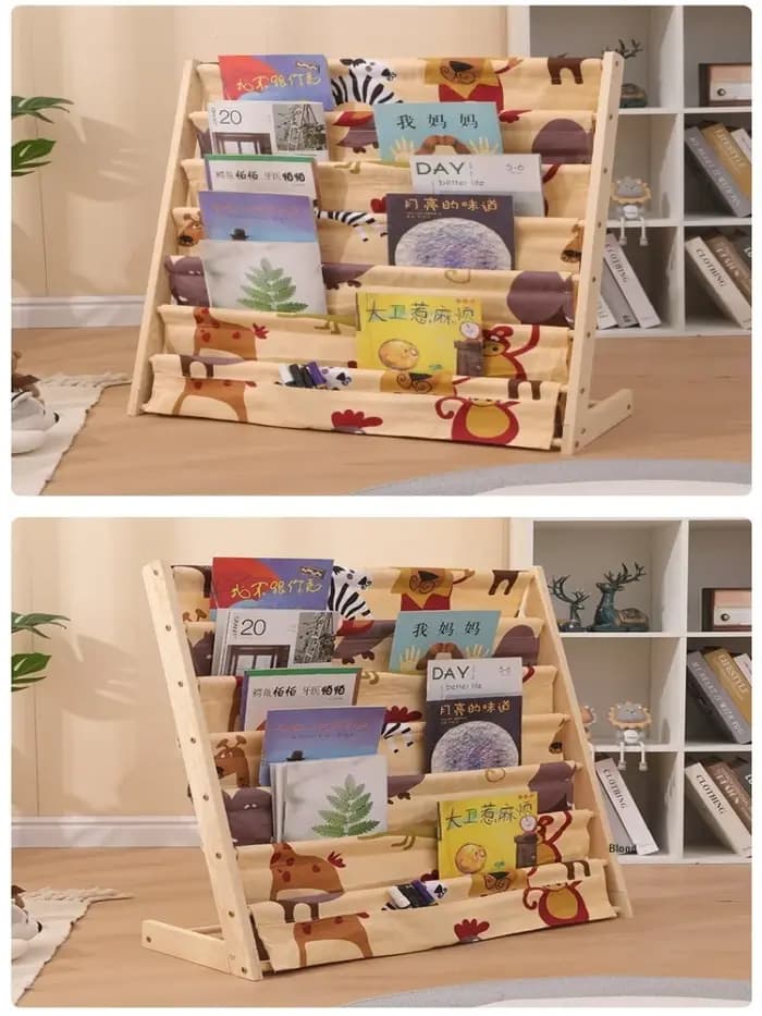 Bibliothèque d'exposition pour enfants, organisateur multicouche en bois massif, étagère de lecture