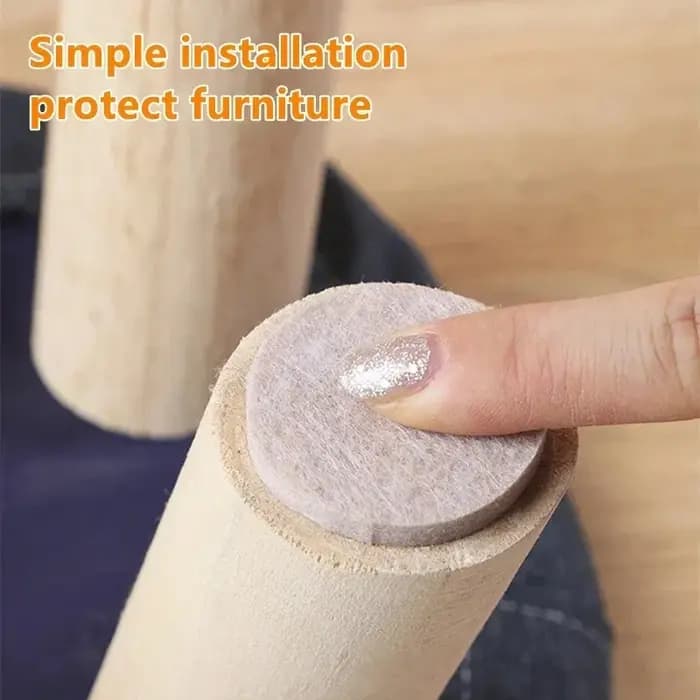 Patins de protection en feutre pour pieds de chaise, ronds et carrés, autocollants, pour meubles et tables, antidérapants