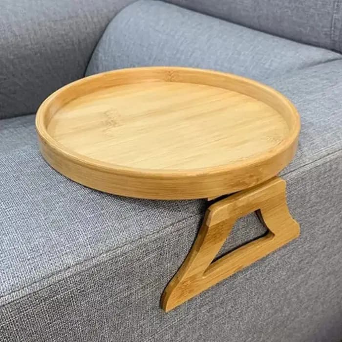 Table de canapé pliable en bambou couleur bois