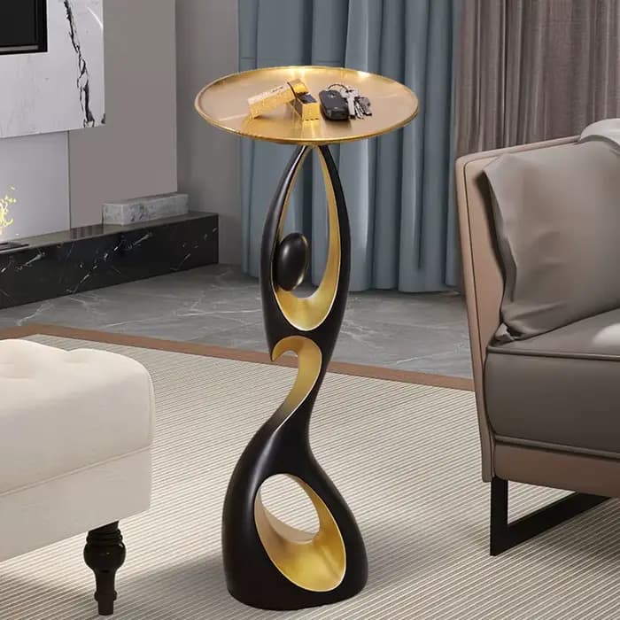 Table d'appoint créative pour canapé, décoration d'intérieur abstraite, table d'angle de luxe léger