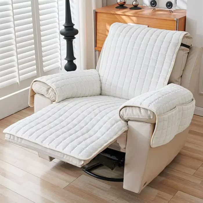 Housse de protection de canapé inclinable avec accoudoirs et poches