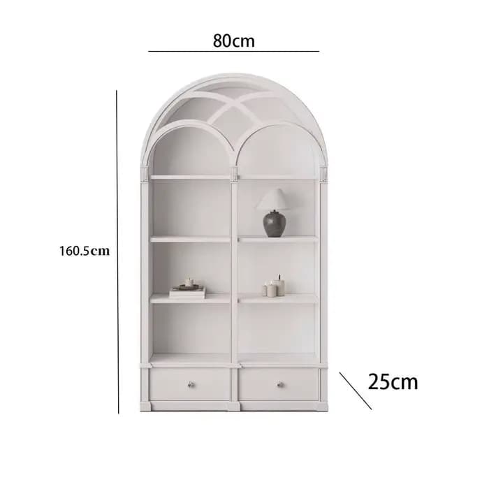 Meuble de rangement arqué de style français, bibliothèque de présentation, design Dopamine, organisa