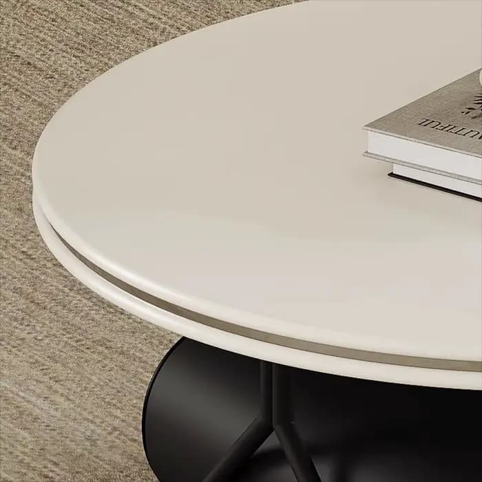 Table basse ronde De luxe coin design Cool Tables minimalistes livres Premium Mesas De Centro Para Sala meubles De maison