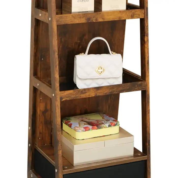 Armoire à bijoux avec miroir pleine longueur pivotant à 360° - Armoire sur pied avec miroir intégré