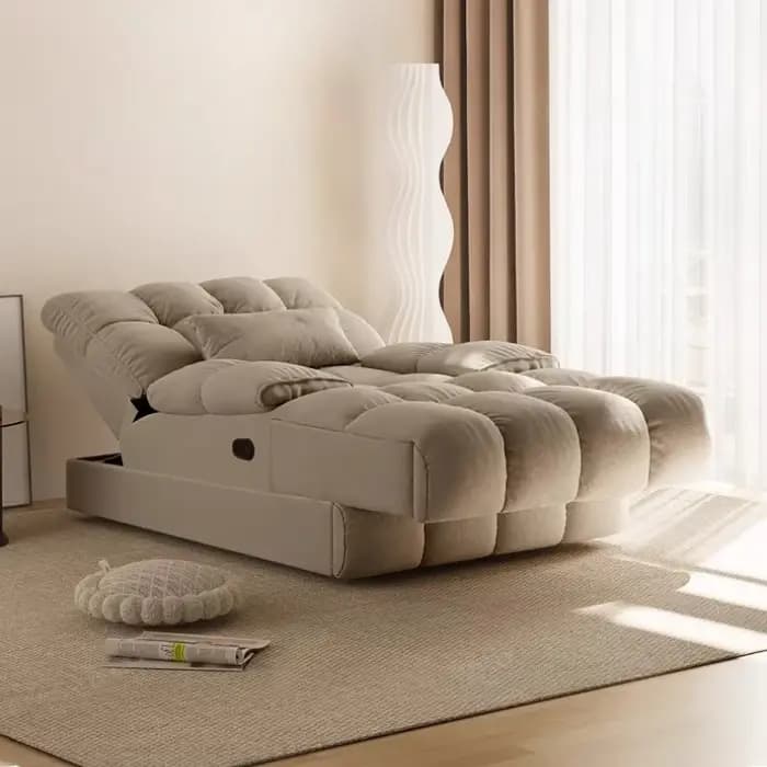 Canapé électrique en tissu gris pour salon, fauteuil inclinable relaxant avec accoudoirs, idéal pour