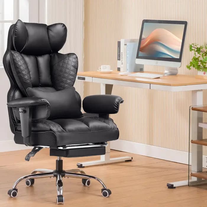 Chaise de bureau ergonomique en cuir