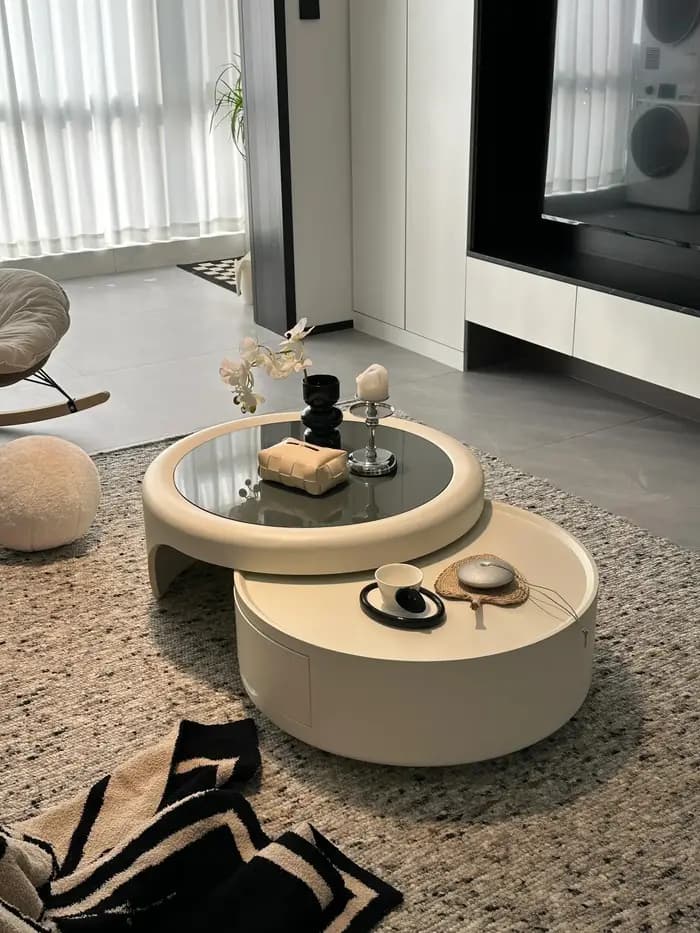 Table basse De luxe nordique avec rangement Design Premium Table basse mignonne Salon Table De range