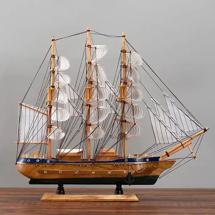 Voilier en bois ornements artisanaux meuble TV