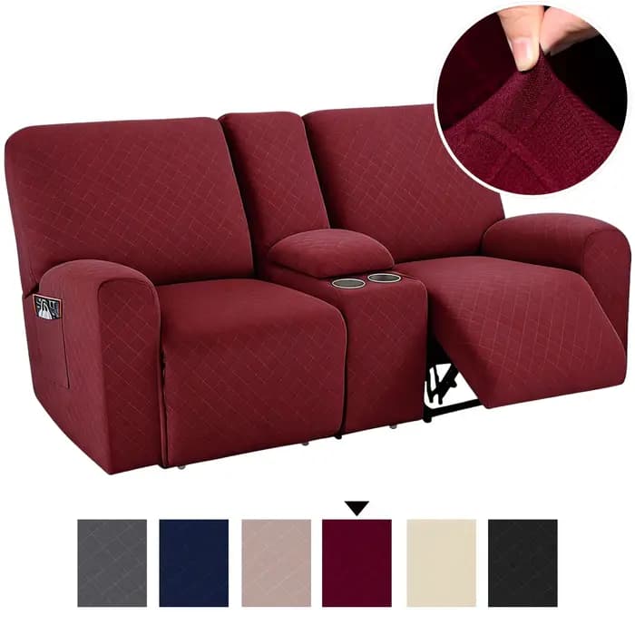 Housses de protection pour fauteuils inclinables avec console centrale, ensemble de 8 pièces, lavabl