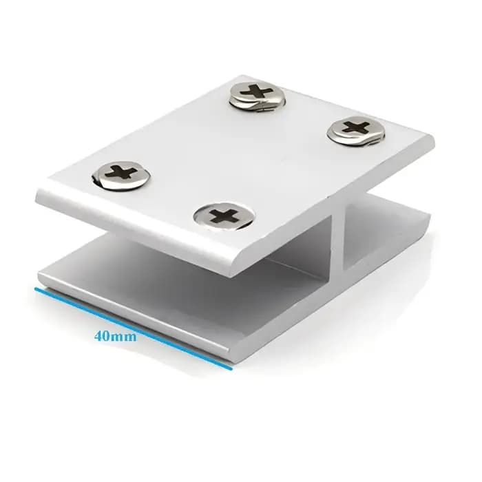 Lot de 4 supports de jonction en aluminium pour verre