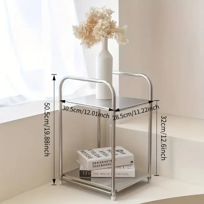 Table d'appoint moderne en acier inoxydable
