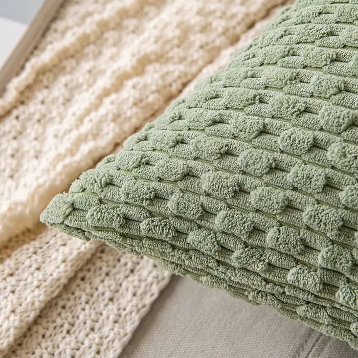 Housses de coussin décoratives vert sauge de printemps 18x18