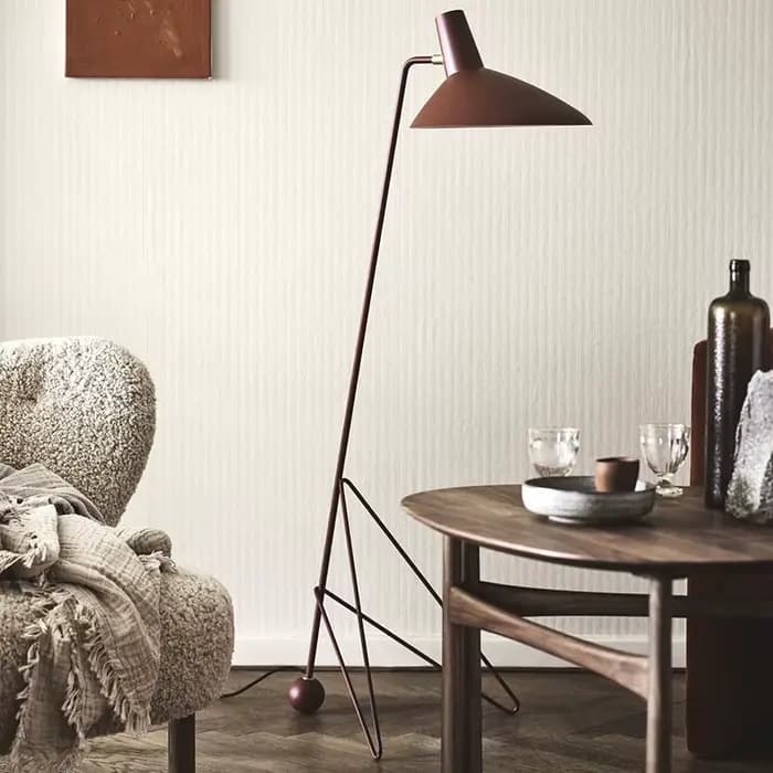 Lampadaire LED vintage noir sur pied avec trépied