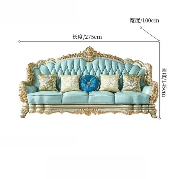Canapé d'angle de luxe en cuir vert moderne