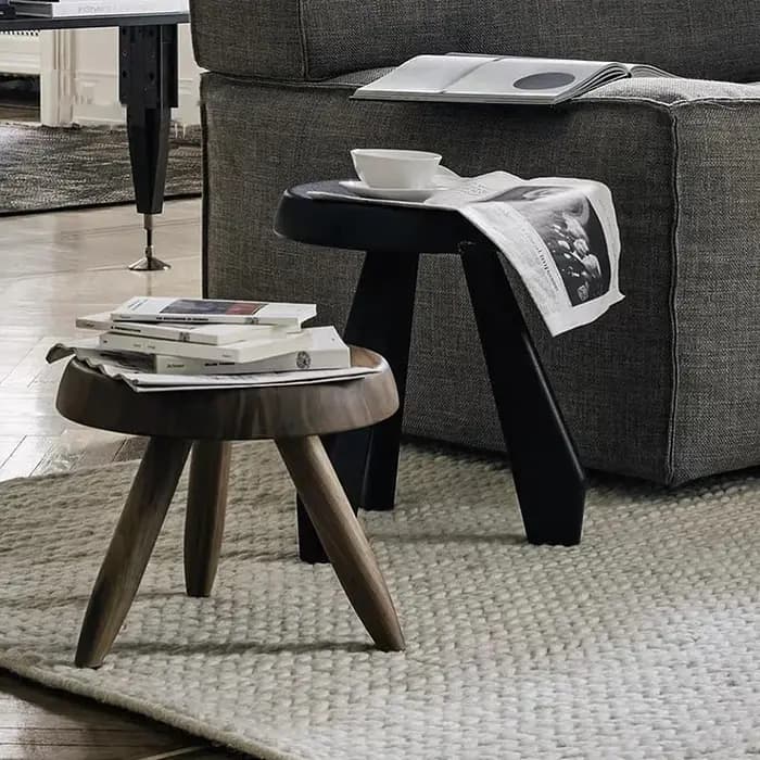 Petit tabouret créatif en bois massif, pour la maison, le salon, Table basse, tabouret bas en bois d