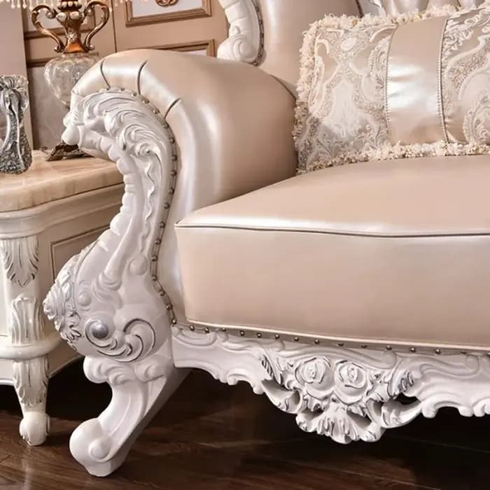 Ensemble de canapés d'angle 3 pièces de luxe européen en cuir pleine fleur de qualité supérieure