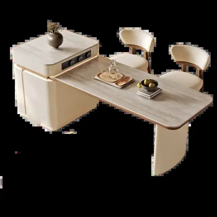 Tables à manger de luxe nordiques réglables, chaises de cuisine à plateforme d'île, meubles Extensib