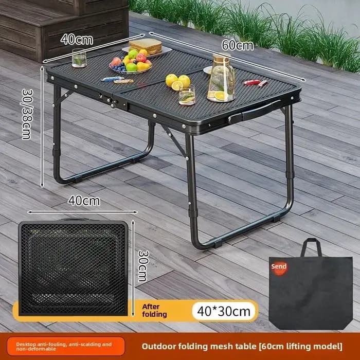 Table basse pliante de levage en alliage d'aluminium, Portable, facile à rage, pique-nique Camping,