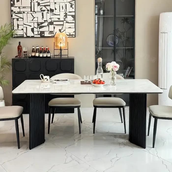 Table à manger rectangulaire de luxe italienne