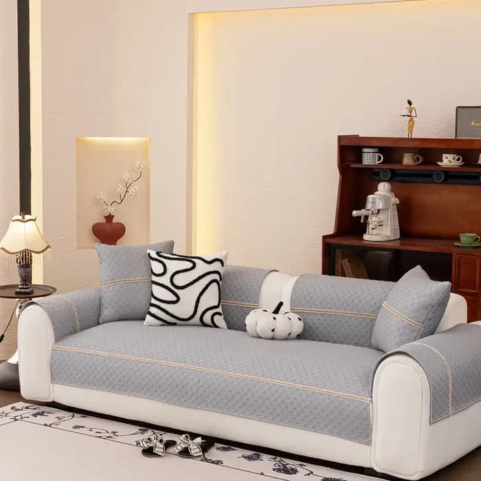 Housse de canapé rafraîchissante en soie glacée, respirante, pour canapé en L, coussin de siège en U