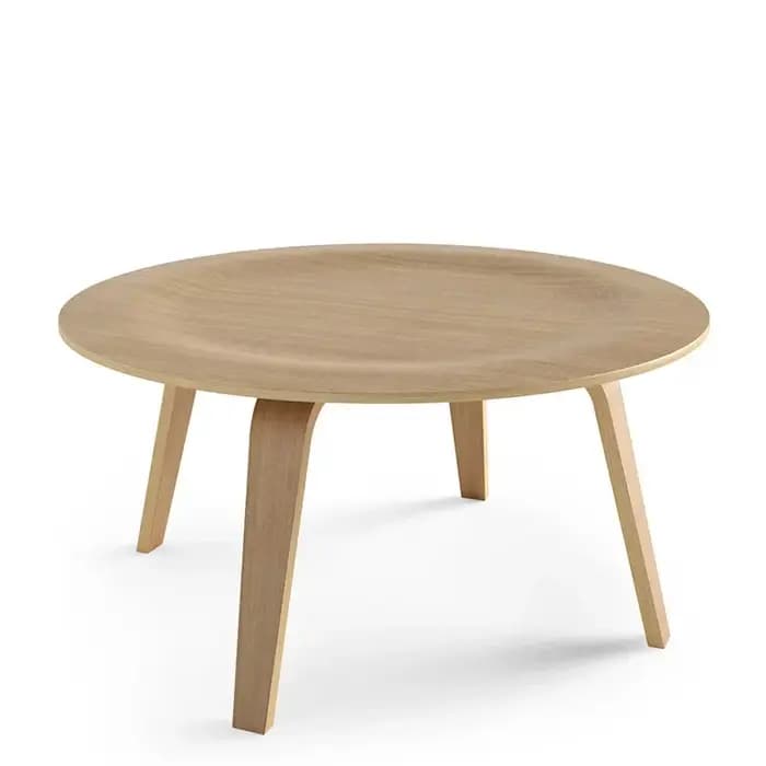 Table basse ronde design chaud petit appartement bois massif salon simplicité modernité personnalité