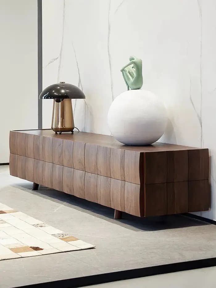 Design marron décoration meuble Tv bois Vintage