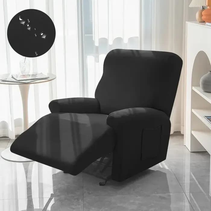 Housse de canapé relax 1 place extensible, protection de meuble couleur unie