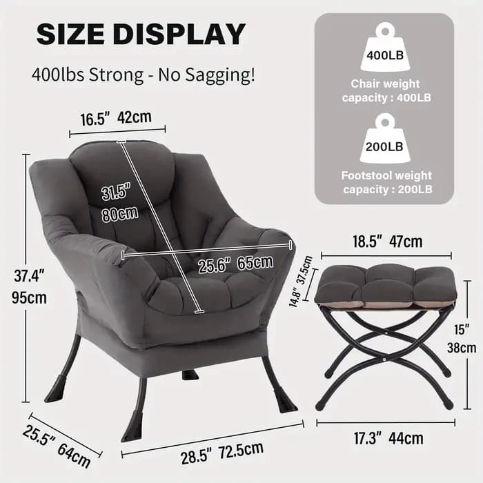 Fauteuil inclinable de style moderne Tita avec repose-pieds