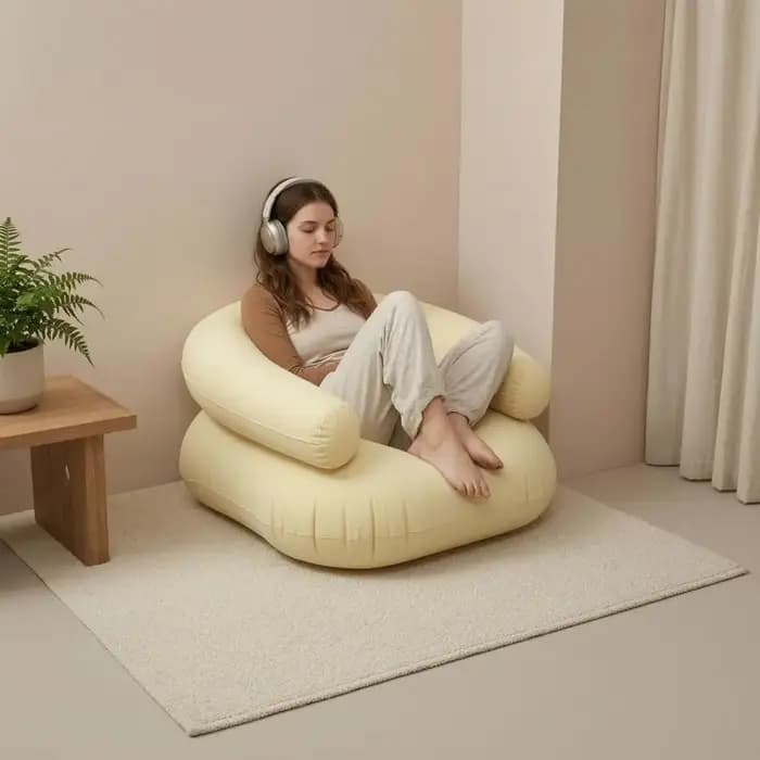 Canapé floqué durable pour adultes, chaise longue gonflable robuste, canapé gonflable simple ou double pour usage intérieur et extérieur
