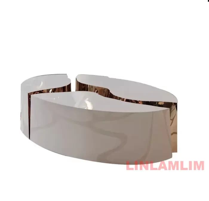 Ensemble de 3 tables basses modernes en acier inoxydable