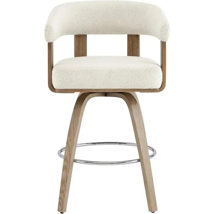 Ensemble de 2 tabourets de bar pivotants à hauteur de comptoir, tabourets de bar rembourrés avec dos