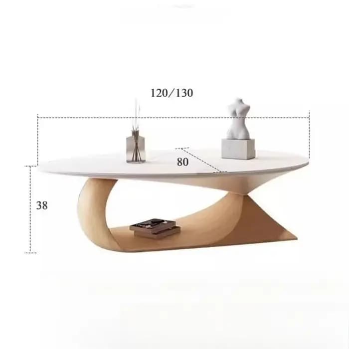 Table basse ovale en bois pour salon